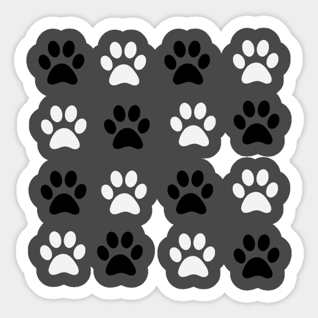 COOL PAWSOME PAW PRINT DESIGN DOG CAT PET LOVERS Sticker by CreativeLimes